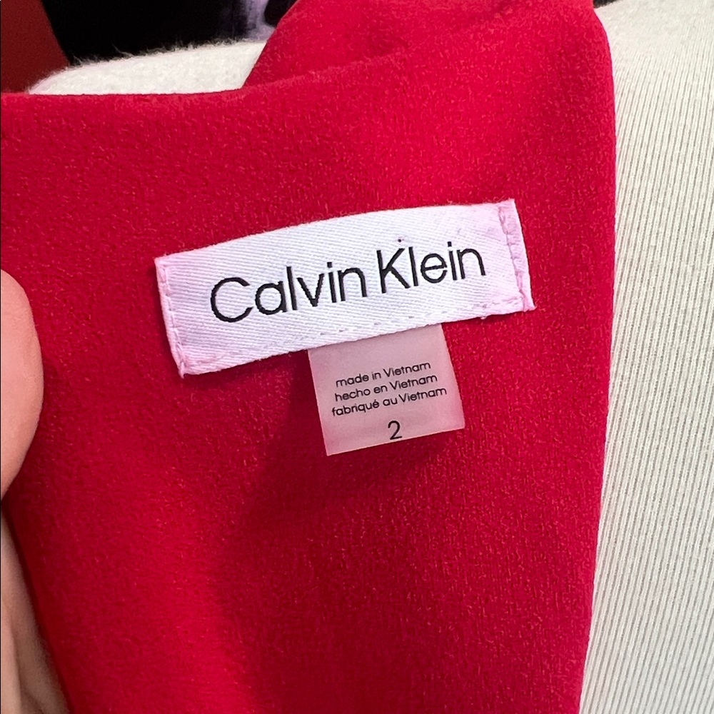Red Cut Out Calvin Klein Dress - Picture 6 of 9